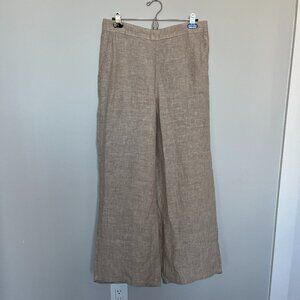 Cynthia Rowley Wide Leg Linen Pants in Light Taupe